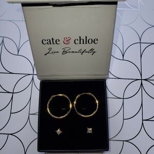 Gold Hoop and Stud Earring Set